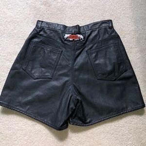 Harley-Davidson leather high waisted shorts
